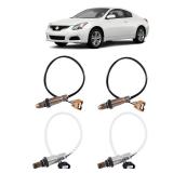 Set of 4 Oxygen O2 Sensor Upstream & Downstream, Compatible with Infiniti JX35 2013 QX60 2014, Nissan Altima Pathfinder Quest 3.5L 2013-2014, EGO Lambda Air Fuel Ratio (AFR) Sensor ( missing part) - R