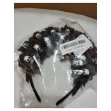 2-Pack Halloween Skull Headpiece Black Rose Flower Crown Headband the Dead Costume Flower Crown Headdress for Halloween Decor - Retail: $9