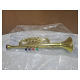 Gold Trumpet Musical Instruments Toy for Kid Toddler Fake Plastic Preschool Music Toy Gift Non-Professional Wind Instrument Early Educational Teaching Songs Gifts for Toddlers Children - Retail: $25