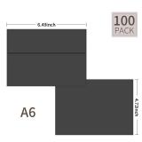 100 Packs Black 4x6 Envelopes for Invitation Card, A6 Small Envelopes Self Seal for Wedding Birthday Party Baby Shower (brown) - Retail: $10