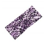 Purple Fashion Women Leopard Print Cross Elastic Headband Gym Hairband Hair Women