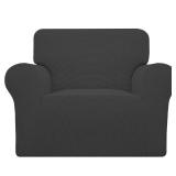 Easy-Going Stretch Oversized Chair Sofa Slipcover 1-Piece Couch Sofa Cover Furniture Protector Soft with Elastic Bottom for Kids Spandex Jacquard Fabric Small Checks Dark Gray - Retail: $42
