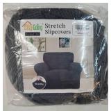 Easy-Going Stretch Oversized Chair Sofa Slipcover 1-Piece Couch Sofa Cover Furniture Protector Soft with Elastic Bottom for Kids Spandex Jacquard Fabric Small Checks Dark Gray - Retail: $42