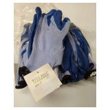 FACTORY SEALED - (Lot of 12 pair) Five Rock Blue Latex Coated Work Gloves Size 8