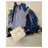 FACTORY SEALED - (Lot of 12 pair) Five Rock Blue Latex Coated Work Gloves Size 8