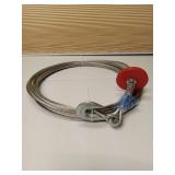 APPEARS NEW - Steel Winch/hoist Cable, 1/4 Inch x 38 Feet Winch Rope with Safety Hook, Heavy-Duty