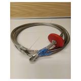 APPEARS NEW - Steel Winch/hoist Cable, 1/4 Inch x 38 Feet Winch Rope with Safety Hook, Heavy-Duty