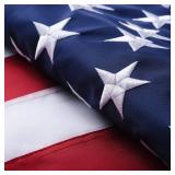 FACTORY SEALED - American Flags for Outside 3x5, USA US Flag Heavy Duty Outdoor, Made of 210D Fabric, Embroidered Stars, Brass Grommets