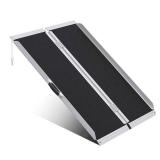 APPEARS NEW - CHEESPRING Portable Wheelchair Ramp 3FT,No-Slip Aluminum Folding Handicap Ramp 800 lbs Load Capacaity,Wheel Chair ramp for Home Steps,Stairs,car  - Retail: $81