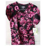 APPEARS NEW - Medical Scrub Tops Bundle - Floral and Animal Print Collection (Size Small) Set of 3