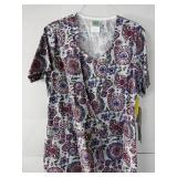 APPEARS NEW - Medical Scrub Tops Bundle - Floral and Animal Print Collection (Size Small) Set of 3