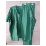 APPEARS NEW - Hinson & Hale Green Medical Scrub Shiet & Pant Set (Size XL)