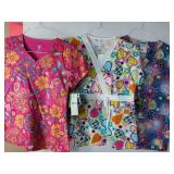 APPEARS NEW - Landau, Peaches & MC2 Medical Scrub Top Collection (Size XS) Lot of 3