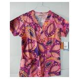 APPEARS NEW - Colorful Medical Scrub Top Collection (Size Small)