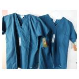 APPEARS NEW - Landau Unisex Reversible Dolman Sleeve V-Neck Scrub Top  Style 7502 (Size XS) 2 Pack