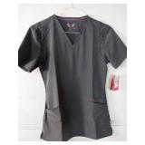APPEARS NEW - Smitten Gray Medical Scrub Top (Size XS)