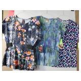 APPEARS NEW - Echo Red, Bio & Glam Medical Scrub Tops (Size Small) Lot of 3