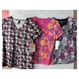 APPEARS NEW - MC Brand Floral Print T-Shirt Collection (Size Small) Lot of 3