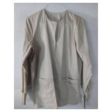 APPEARS NEW - Landau Essentials Relaxed Fit 4-Pocket Snap-Front Scrub Jacket for Women 7525 (Size Medium)