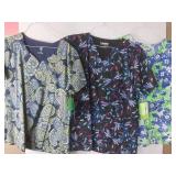 APPEARS NEW - Landau & MC2 Medical Scrub Tops (Size Medium) Lot of 3
