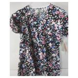 APPEARS NEW - Landau, Peaches & Bio Floral and Butterfly Print Medical Scrub Tops (Size Small) Lot of 3