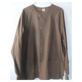 APPEARS NEW - Fashion Seal Healthcare Brown Snap Front Jacket (Size Medium)
