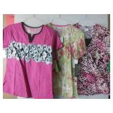 APPEARS NEW - WS Gear, Bio & Med Couture Brand Floral Print Medical Scrub Top Collection (Size Small) Lot of 3