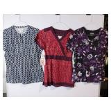APPEARS NEW - Landau & Koi Medical Scrub Top Collection (Size Small) 3 Pack