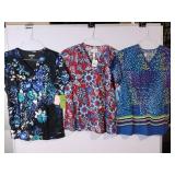 APPEARS NEW - Landau, Peaches & BIO Medical Scrub Tops Bundle (Size Medium) 3 Pack