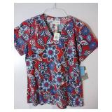 APPEARS NEW - Landau, Peaches & BIO Medical Scrub Tops Bundle (Size Medium) 3 Pack