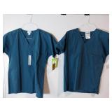 APPEARS NEW - Landau Medical Scrub Top (Size XS) 2 Pack 7502 Caribbean Blue