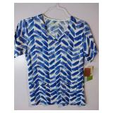 APPEARS NEW - Landau & BIO  Medical Scrub Tops Bundle - Dragonfly and Geometric Patterns (Size Medium) 3 Pack