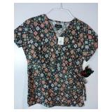 APPEARS NEW - Koi & Peaches Colorful Printed Medical Scrub Tops Set (Size XS) 3 Pack