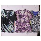 APPEARS NEW - Landau,  Koi & BIO  Medical Scrub Tops Collection (Size Medium) 3 Pack