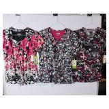APPEARS NEW - Landau & Peaches Medical Scrub Top Bundle (Size Small) 3 Pack