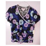 APPEARS NEW - Landau & Koi Medical Scrub Tops Collection (Size Medium) 3 Pack