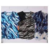 APPEARS NEW - Koi & WS Gear Designer Pattern Short Sleeve Tops Collection (Size Medium) 3 Pack