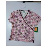 APPEARS NEW - Landau Medical Scrub Tops Collection - Floral Patterns (Size Small) 3 Pack