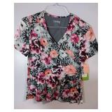 APPEARS NEW - Landau Medical Scrub Tops Collection - Floral Patterns (Size Small) 3 Pack