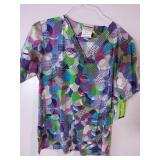 APPEARS NEW - Landau & Fundamentals Medical Scrub Tops - Multi-Pattern Set (Size Medium) 3 Pack