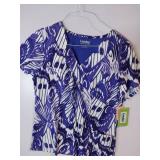 APPEARS NEW - Landau & Bio Printed Medical Scrub Tops Bundle (Size Large) 3 Pack