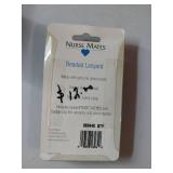 APPEARS NEW - Nurse Mates Glass Beaded Lanyard - Turquoise and White