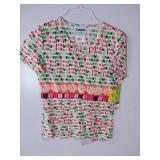 APPEARS NEW - Landau & Med Couture Medical Scrub Top Bundle - Holiday and Floral Patterns (Size XS) 3 Pack