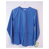 APPEARS NEW - Landau Womens Snap Front Warm-up Scrub Jacket (Size XS) Style 7525 BEP