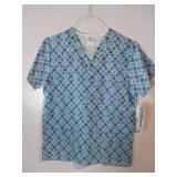 APPEARS NEW - Fundamentals, ScrubZone & WS Gear Scrub Top Collection - Floral and Geometric Prints (Size Small) 3 Pack