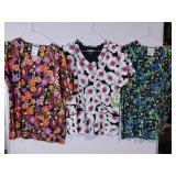 APPEARS NEW - Landau Medical Scrub Tops Collection (Size Large) 3 Pack
