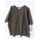 APPEARS NEW - Landau Unisex V-Neck Scrub Top, Style 71221 Brown (Size 4XL)