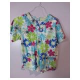 APPEARS NEW - Landau, Peaches & White Swan Medical Scrub Top Bundle (Size Small) 3 Pack