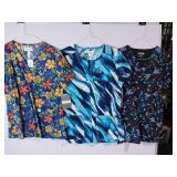 APPEARS NEW - Peaches, Koi & Landau Medical Scrub Tops Collection (Size Medium) 3 Pack