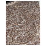 Skid-Resistant Carpet Indoor Area Rug Floor Mat - brown/cream flecked - 5 Ft X 7 Ft ??unsure on size-- Non Slip Rubber Backing, Stain Resistant, - Retail: $190